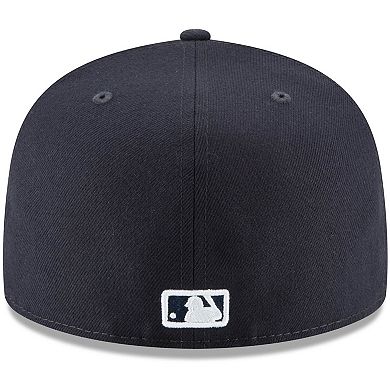 Men's New Era Navy Los Angeles Dodgers Logo White 59FIFTY Fitted Hat