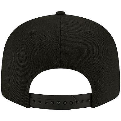 Men's New Era Sacramento Kings Black On Black 9FIFTY Snapback Hat