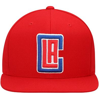 Men's Mitchell & Ness Red LA Clippers Team Ground Snapback Hat