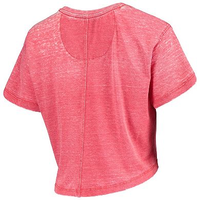 Women's Pressbox Red Nebraska Huskers Edith Vintage Burnout Crop T-Shirt