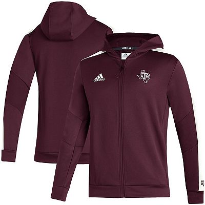 Men s adidas Maroon Texas A M Aggies 2021 Sideline AEROREADY Full Zip Hoodie