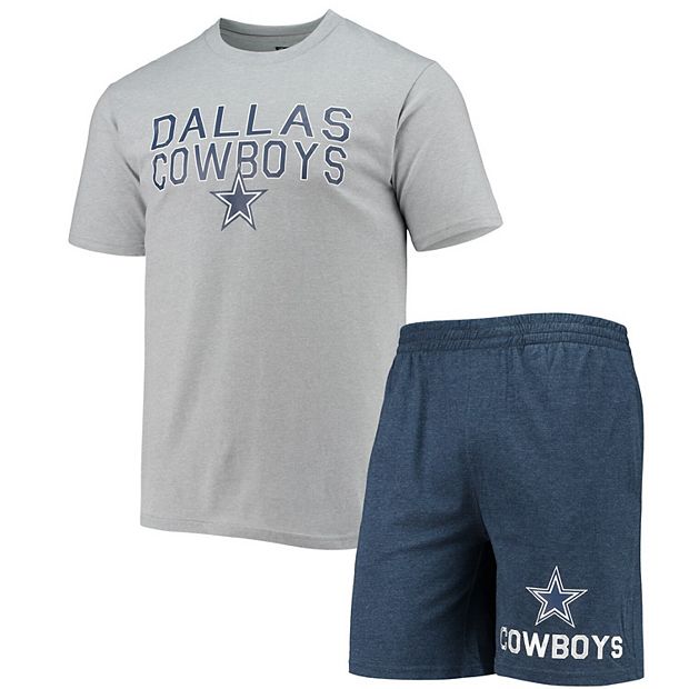 Dallas Cowboys Concepts Sport Big & Tall T-Shirt & Pants Sleep Set -  Navy/Heathered Gray