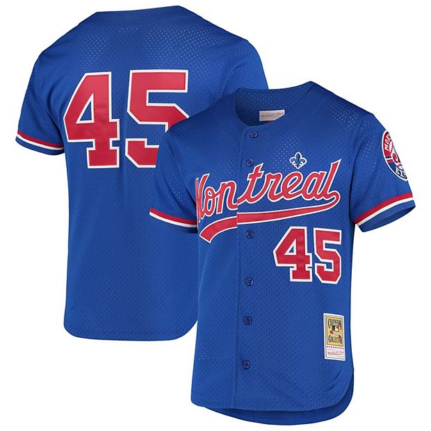 Men's Mitchell & Ness Pedro Martinez Blue Montreal Expos 1997 Cooperstown  Collection Mesh Batting Practice Jersey
