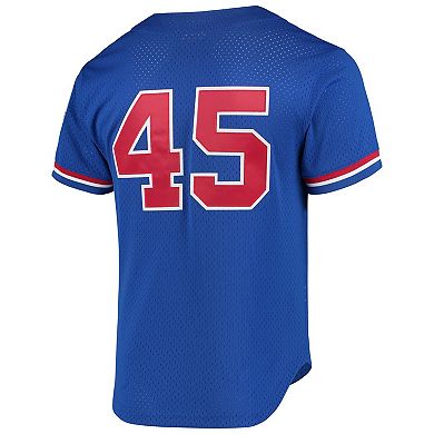 Men's Mitchell & Ness Pedro Martinez Blue Montreal Expos Cooperstown Collection Mesh Batting Practice Button-Up Jersey