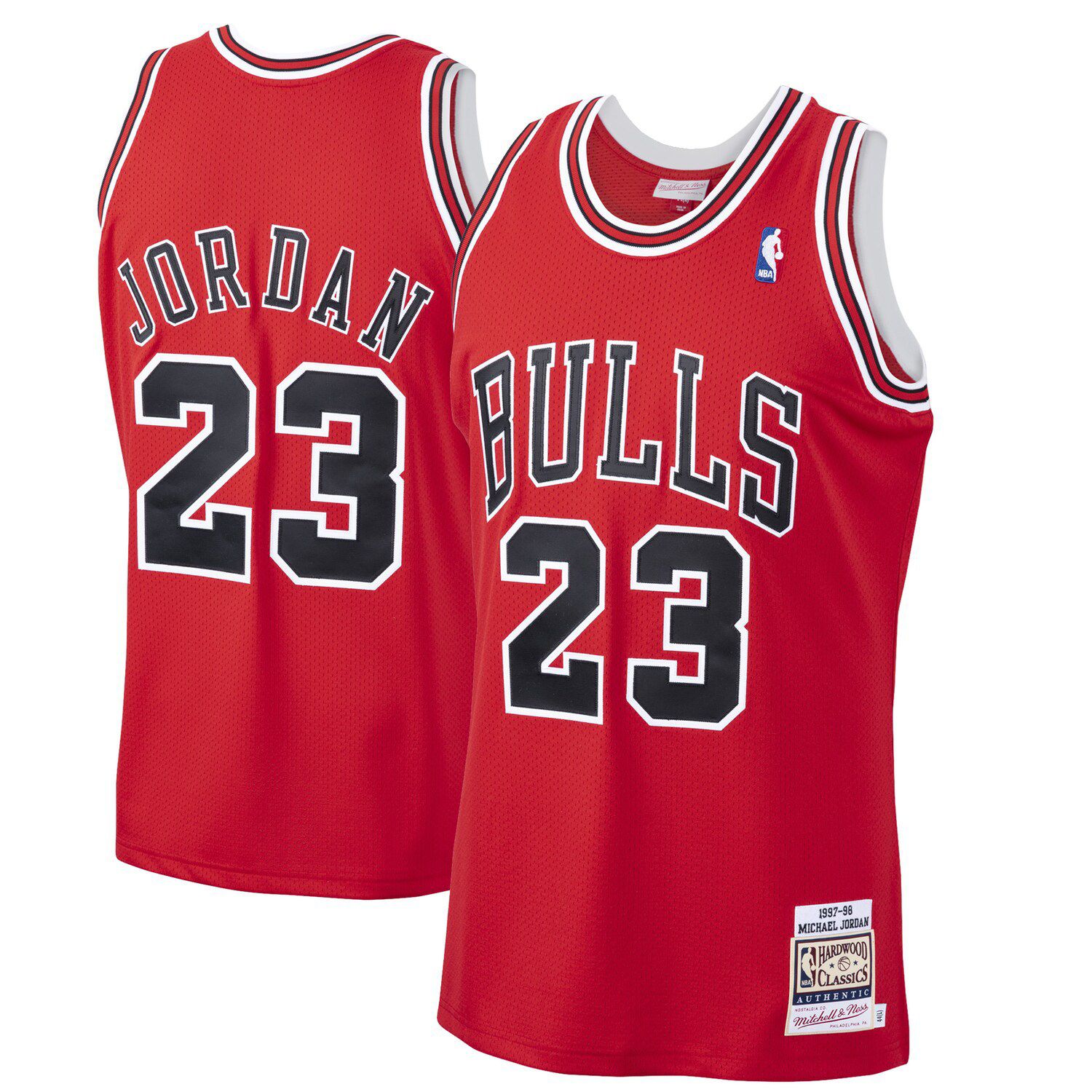 Mitchell & Ness Men's 1992 Chicago Bulls Michael Jordan White Hardwood Classics Swingman Jersey, XXL