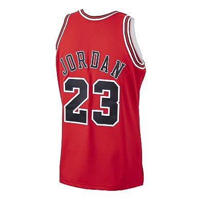 Men's Mitchell & Ness Michael Jordan Red Chicago Bulls 1997-98 Hardwood Classics Authentic Player Jersey