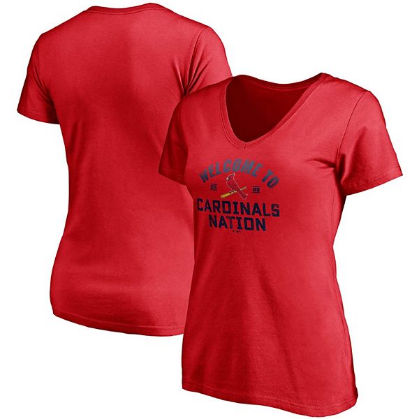 Women's Fanatics Branded Red St. Louis Cardinals Hometown V-Neck T-Shirt