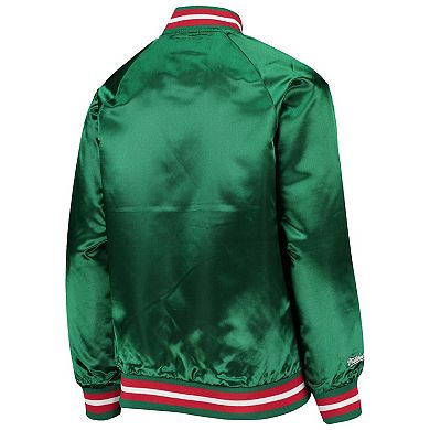 Youth Mitchell & Ness Green Milwaukee Bucks Hardwood Classics Satin Raglan Full-Snap Jacket