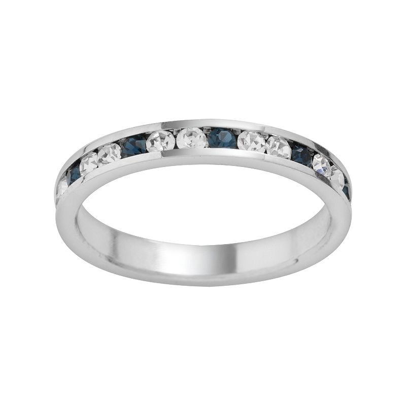 Traditions Jewelry Company Sterling Silver Crystal Eternity Ring, Women's, Size: 10, Blue