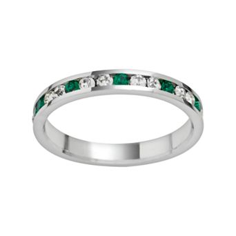 Traditions Jewelry Company Sterling Silver Crystal Eternity Ring