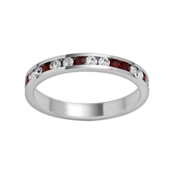 Traditions Jewelry Company Sterling Silver Crystal Eternity Ring