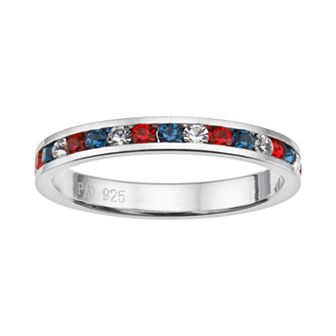 Traditions Jewelry Company Sterling Silver Crystal Eternity Ring