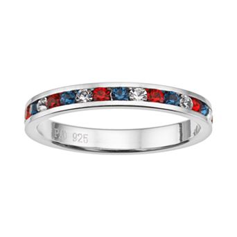 Traditions Jewelry Company Sterling Silver Crystal Eternity Ring