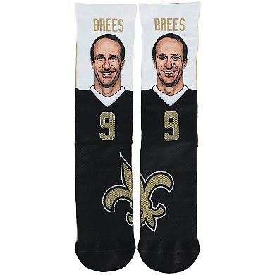 Men's For Bare Feet Drew Brees New Orleans Saints Career Highlights Crew Socks