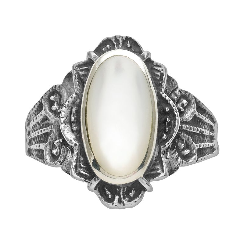 Traditions Jewelry Company Sterling Silver Mother-of-Pearl Ring, Women's, Size: 9