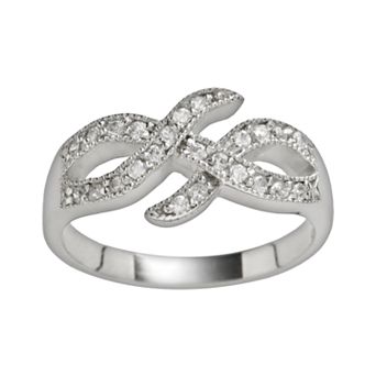 Traditions Jewelry Company Sterling Silver Cubic Zirconia Overlap Ring