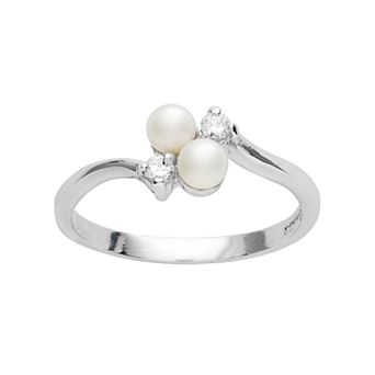 Traditions Jewelry Company Sterling Silver Freshwater Cultured Pearl Bypass Ring