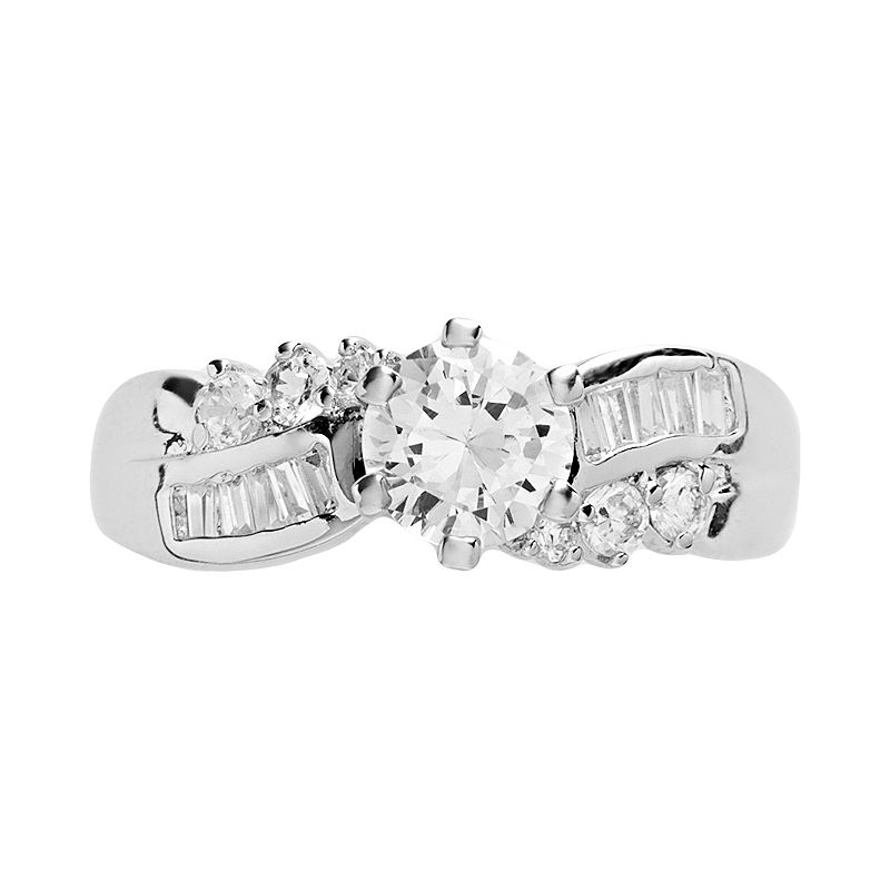 Traditions Jewelry Company Sterling Silver Cubic Zirconia Twist Ring, Women's, Size: 8