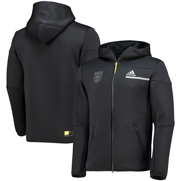 Men S Adidas Black Austin Fc Zne Tri Blend Aeroready Full Zip Hoodie