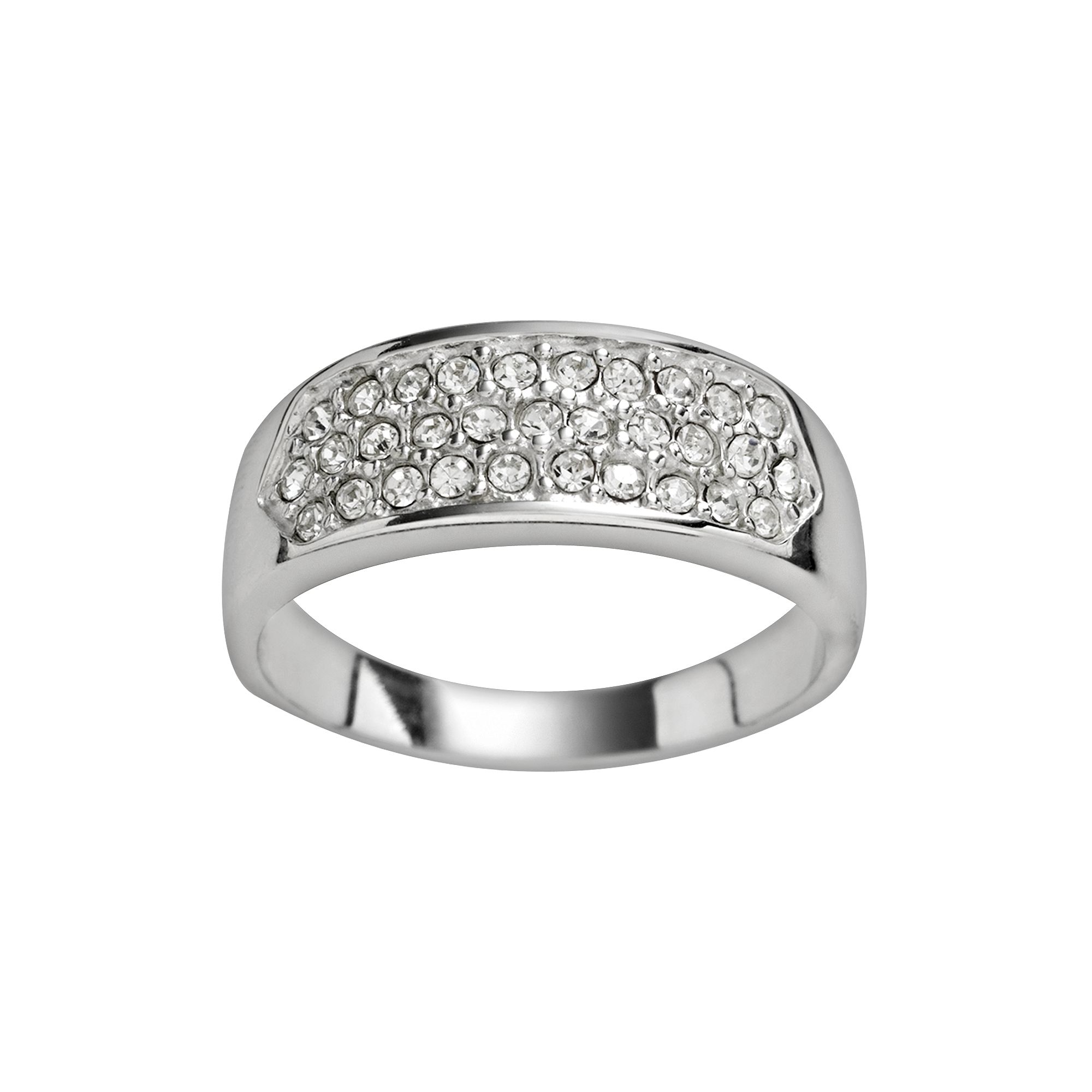Traditions Jewelry Company Sterling Silver Small Cluster Crystal Ring, Wome