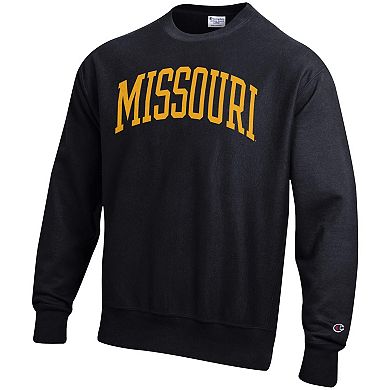 Men's Champion Black Missouri Tigers Arch Reverse Weave Pullover Sweatshirt