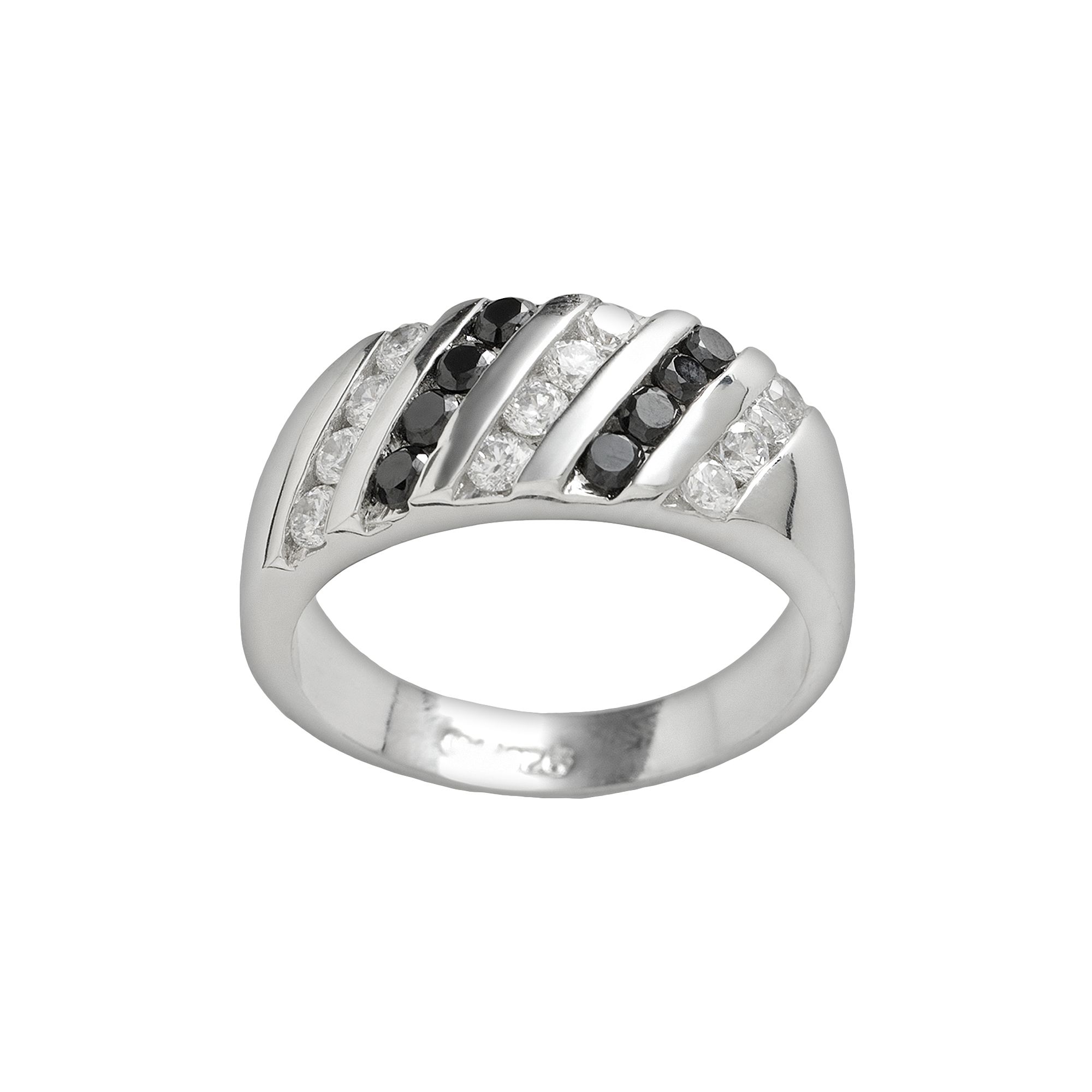 Traditions Jewelry Company Black & White Cubic Zirconia Ring, Womens, Size