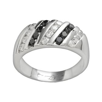 Traditions Jewelry Company Black & White Cubic Zirconia Ring