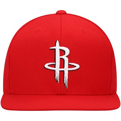 Men's Mitchell & Ness Red Houston Rockets Team Ground Snapback Hat