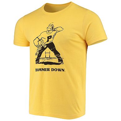Men's Homefield Purdue Boilermakers Vintage Heathered GoldPete Hammer Down T-Shirt