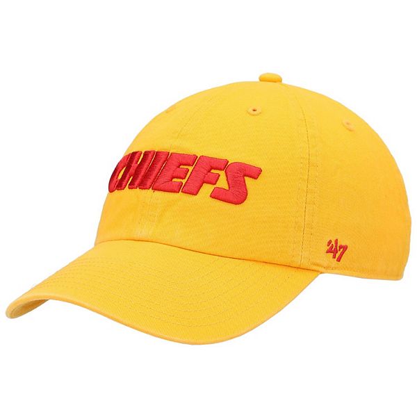 Men's '47 Gold Kansas City Chiefs Clean Up Script Adjustable Hat