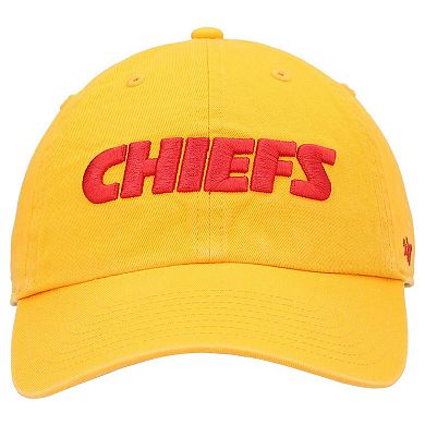 Men's '47 Gold Kansas City Chiefs Clean Up Script Adjustable Hat
