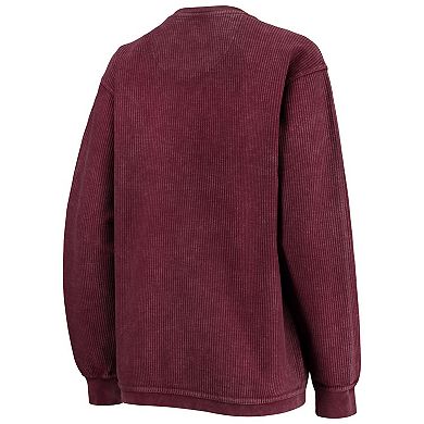Women's Pressbox Maroon Minnesota Golden Gophers Comfy Cord Vintage Wash Basic Arch Pullover Sweatshirt