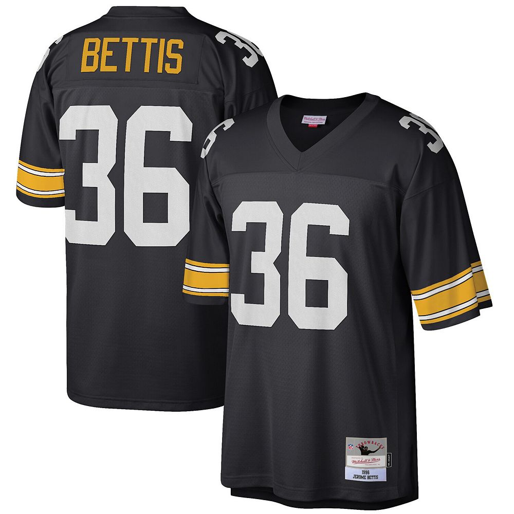 Men's Mitchell Ness Jerome Bettis Black Pittsburgh Steelers Big