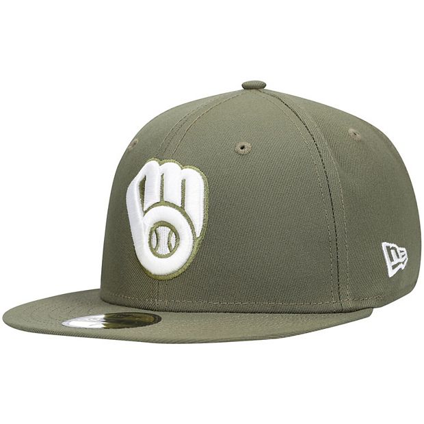 New Era Milwaukee Brewers White on White 59FIFTY Fitted Hat