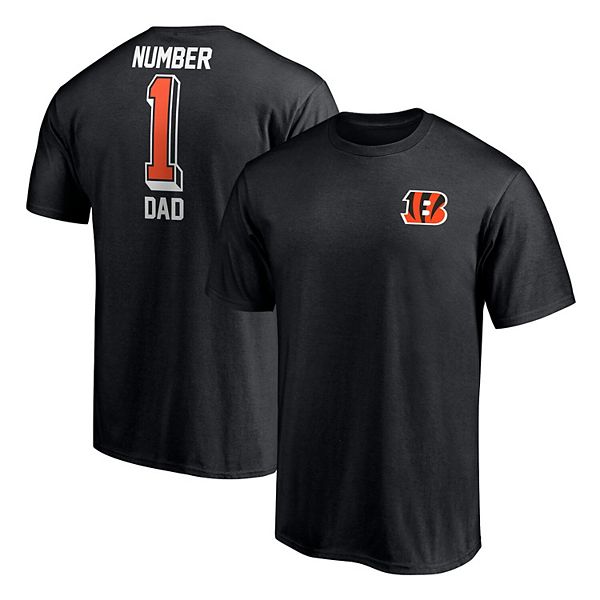 Men's Fanatics Branded Black Cincinnati Bengals #1 Dad T-Shirt