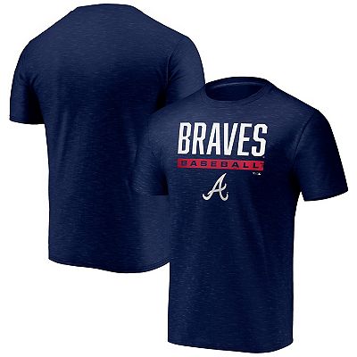 Men s Fanatics Branded Navy Atlanta Braves Win Stripe Space Dye T Shirt