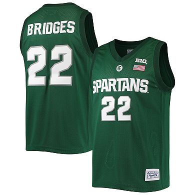 Men's Original Retro Brand Miles Bridges Green Michigan State Spartans Alumni Commemorative Classic Basketball Jersey