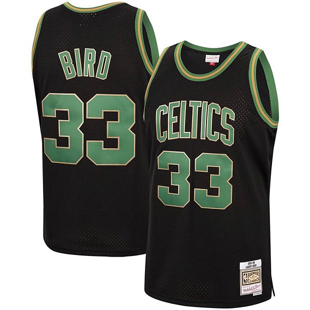 Men's Mitchell & Ness Larry Bird Black Boston Celtics Mesh