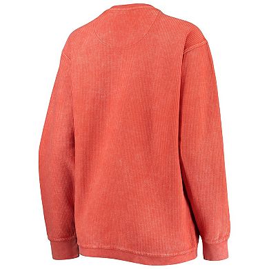 Women's Pressbox Orange Syracuse Orange Comfy Cord Vintage Wash Basic Arch Pullover Sweatshirt