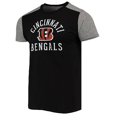 Men's Majestic Threads Black/Gray Cincinnati Bengals Field Goal Slub T-Shirt