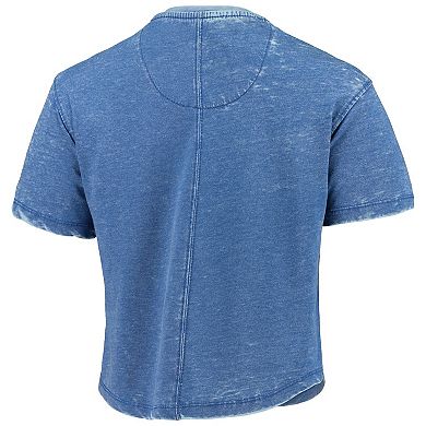 Women's Pressbox Royal Florida Gators Edith Vintage Burnout Crop T-Shirt