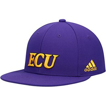 Men's adidas White/Purple ECU Pirates On-Field Baseball Fitted Hat