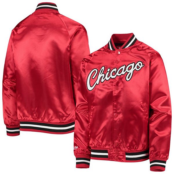 シカゴブルズ Mitchell&Ness ジャケット レッド Youth Mitchell & Ness Red Chicago Bulls Hardwood Classics Satin