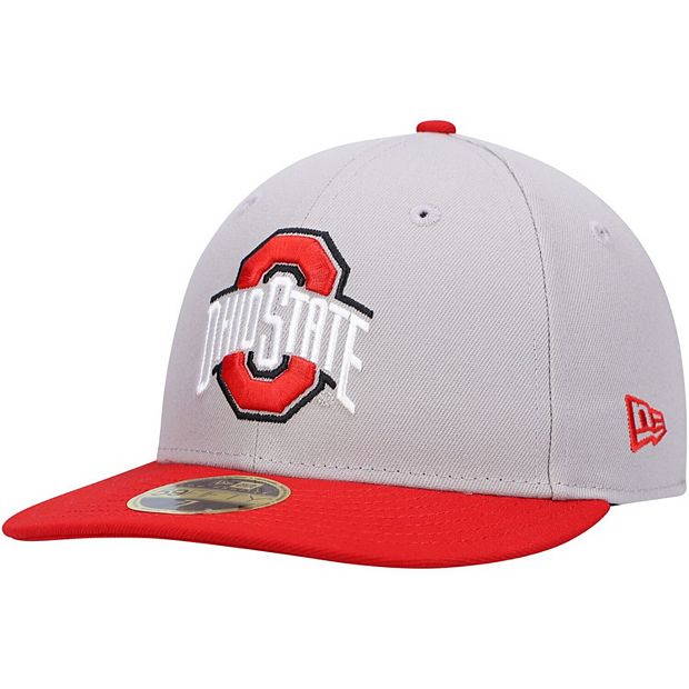 Men's New Era Gray/Scarlet Ohio State Buckeyes Basic Low Profile 59FIFTY  Fitted Hat