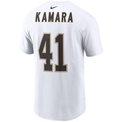 Men s Nike Alvin Kamara White New Orleans Saints Player Name Number T Shirt