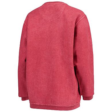 Women's Pressbox Cardinal Stanford Cardinal Comfy Cord Vintage Wash Basic Arch Pullover Sweatshirt