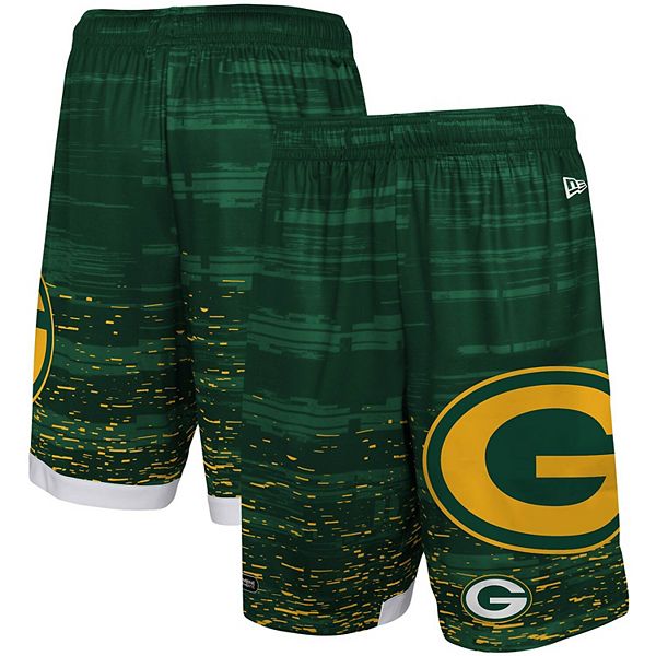 Men's New Era Green Green Bay Packers Training Daze Shorts