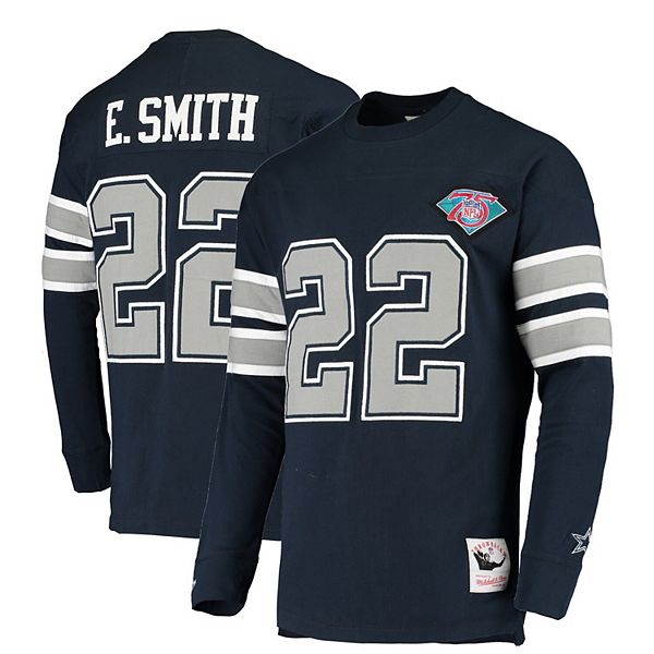 Men's Mitchell & Ness Emmitt Smith Navy Dallas Cowboys Throwback Retired  Player Name & Number Long Sleeve Top