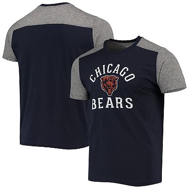 Men's Majestic Threads Navy/Gray Chicago Bears Field Goal Slub T-Shirt