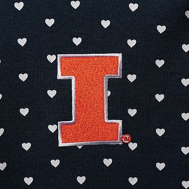 Girls Newborn & Infant Navy Illinois Fighting Illini Hearts Bodysuit & Headband Set
